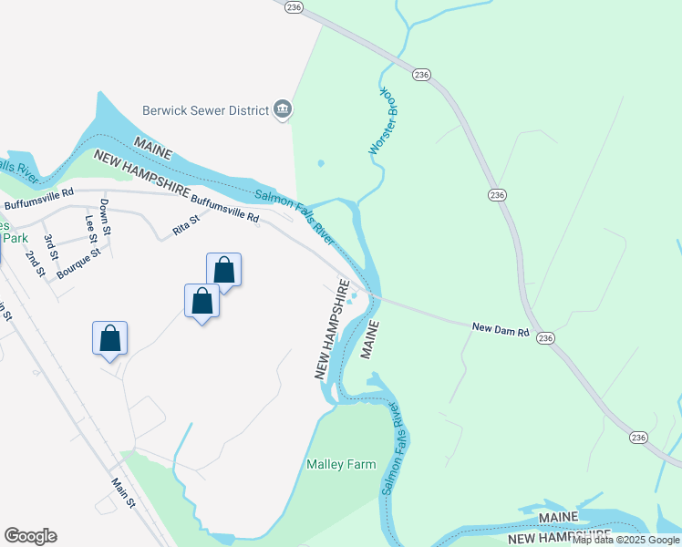 map of restaurants, bars, coffee shops, grocery stores, and more near 80 Buffumsville Road in Somersworth