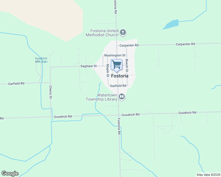 map of restaurants, bars, coffee shops, grocery stores, and more near 538 Garfield Road in Fostoria