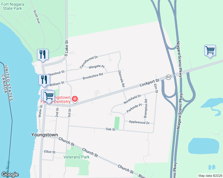 map of restaurants, bars, coffee shops, grocery stores, and more near 468 Lockport Street in Youngstown