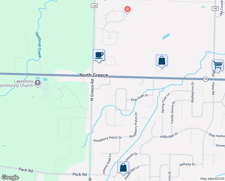 map of restaurants, bars, coffee shops, grocery stores, and more near 246 White Rabbit Trail in Rochester