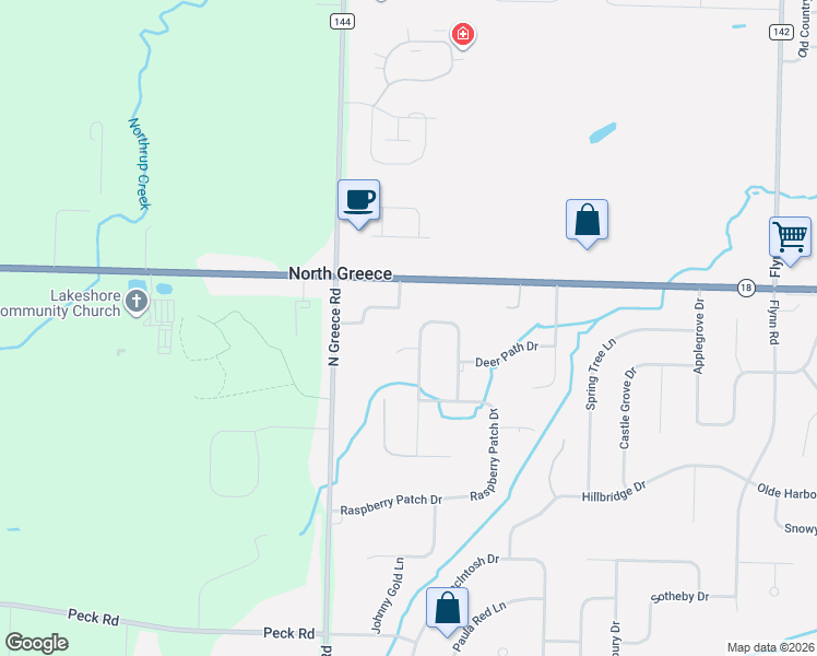 map of restaurants, bars, coffee shops, grocery stores, and more near 246 White Rabbit Trail in Rochester