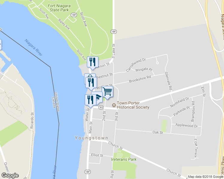 map of restaurants, bars, coffee shops, grocery stores, and more near 315 3rd Street in Youngstown