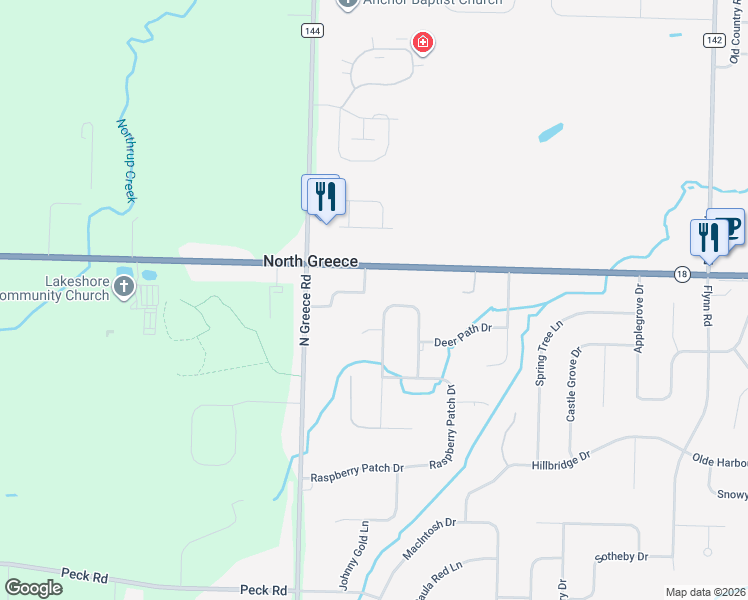 map of restaurants, bars, coffee shops, grocery stores, and more near 246 White Rabbit Trail in Rochester