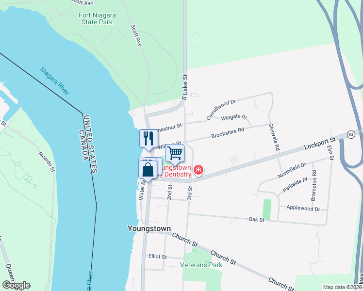 map of restaurants, bars, coffee shops, grocery stores, and more near 315 3rd Street in Youngstown