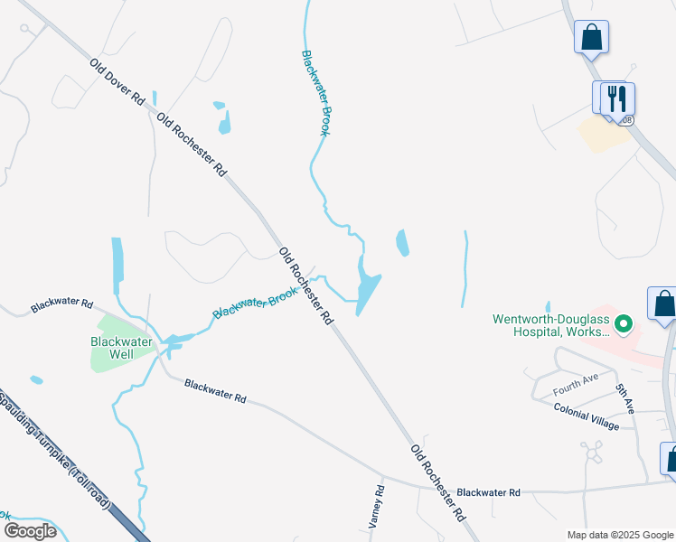 map of restaurants, bars, coffee shops, grocery stores, and more near 2 Alex Court in Somersworth