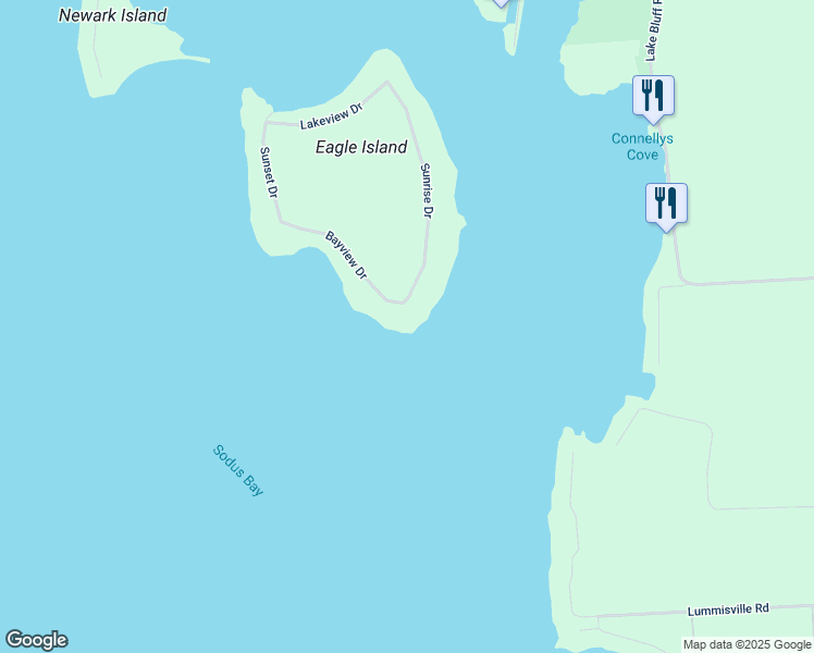 map of restaurants, bars, coffee shops, grocery stores, and more near 6992 Sunrise Drive in Sodus Point