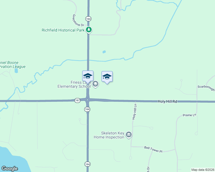 map of restaurants, bars, coffee shops, grocery stores, and more near 1750 Wisconsin 164 in Hubertus