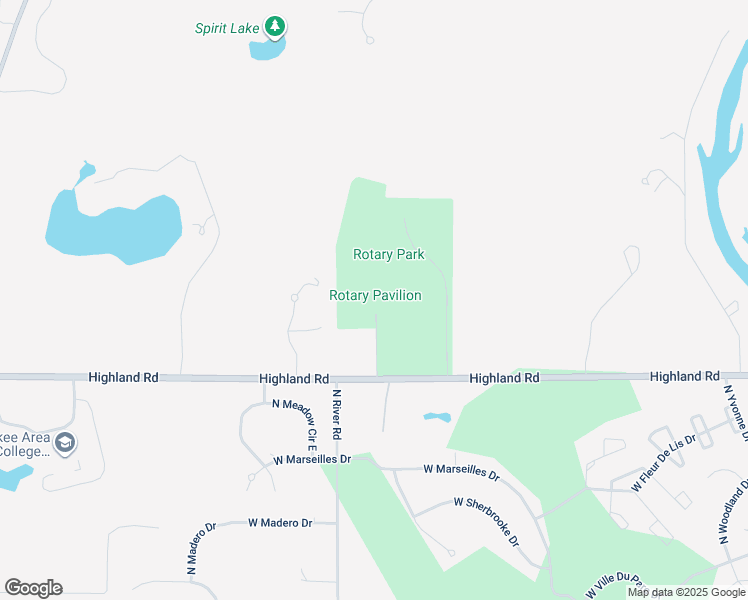 map of restaurants, bars, coffee shops, grocery stores, and more near 4100 Highland Road in Mequon