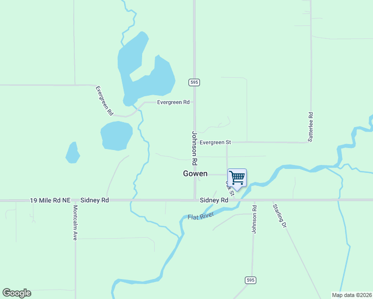 map of restaurants, bars, coffee shops, grocery stores, and more near 2840 Johnson Road in Gowen