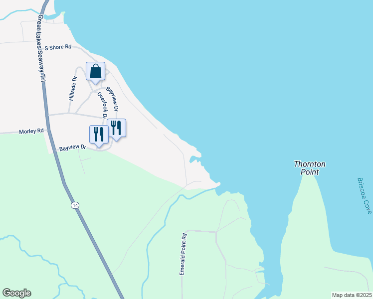 map of restaurants, bars, coffee shops, grocery stores, and more near 8417 Sill Road in Sodus Point
