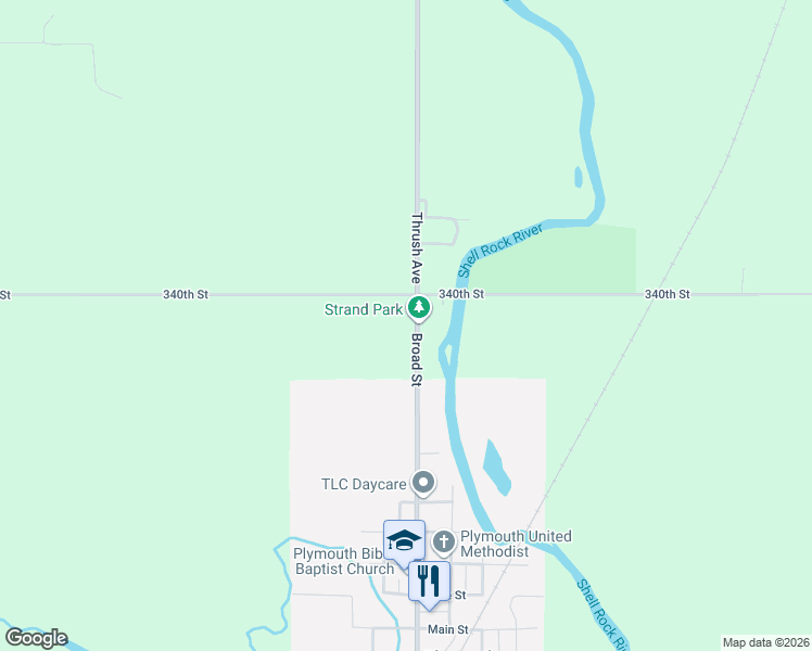 map of restaurants, bars, coffee shops, grocery stores, and more near 24001-24999 County Road S56 in Mason City