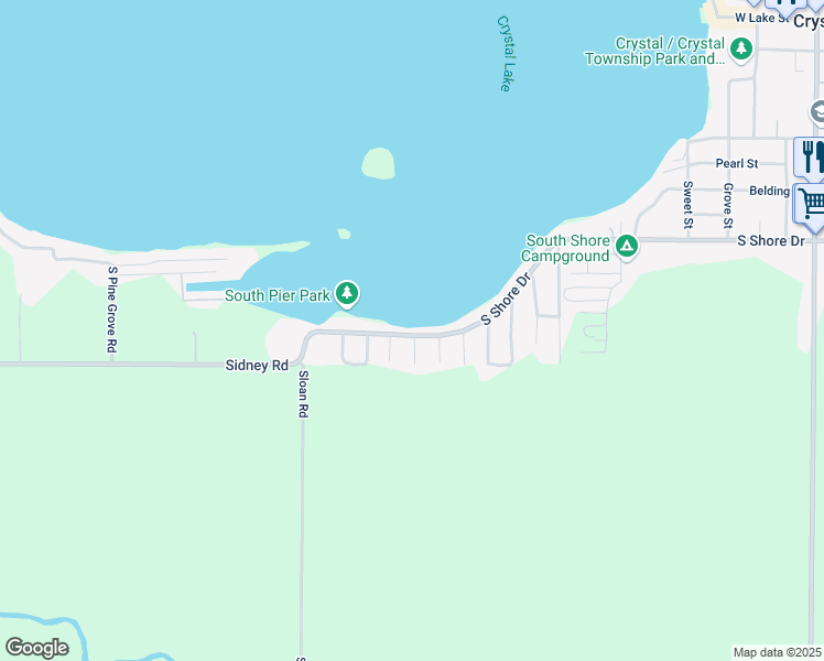 map of restaurants, bars, coffee shops, grocery stores, and more near 2504 South Shore Drive in Crystal