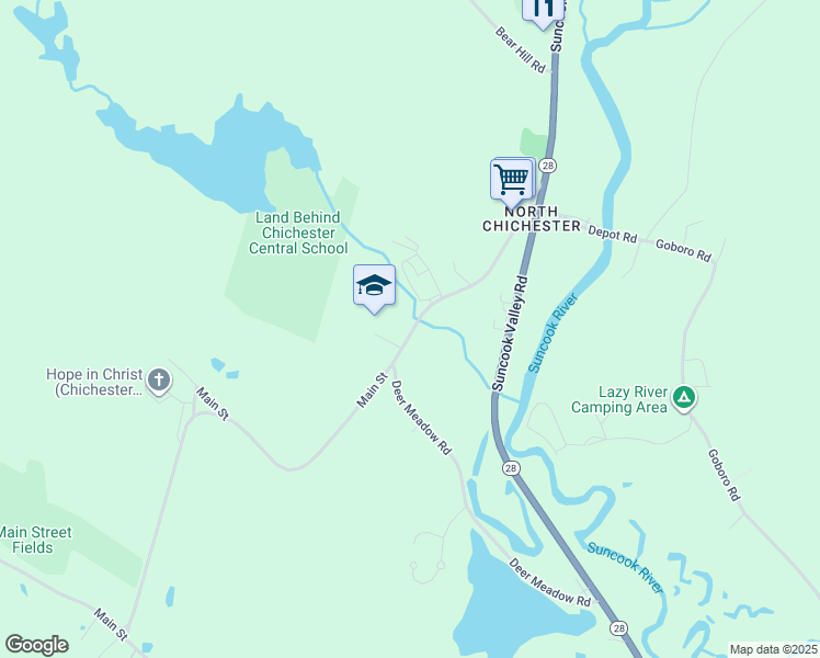 map of restaurants, bars, coffee shops, grocery stores, and more near 219 Main Street in Chichester