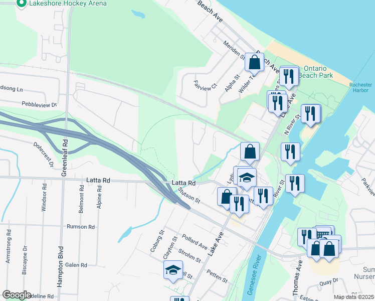 map of restaurants, bars, coffee shops, grocery stores, and more near 18 Spanish Trail in Monroe County