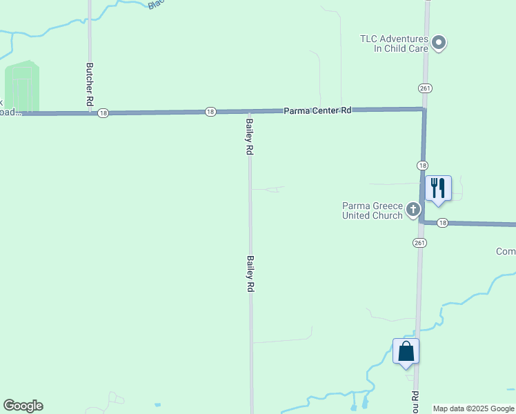 map of restaurants, bars, coffee shops, grocery stores, and more near 64 Bailey Road in Hilton