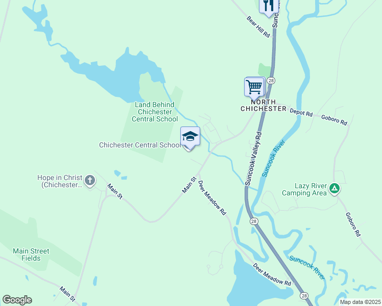 map of restaurants, bars, coffee shops, grocery stores, and more near 219 Main Street in Chichester