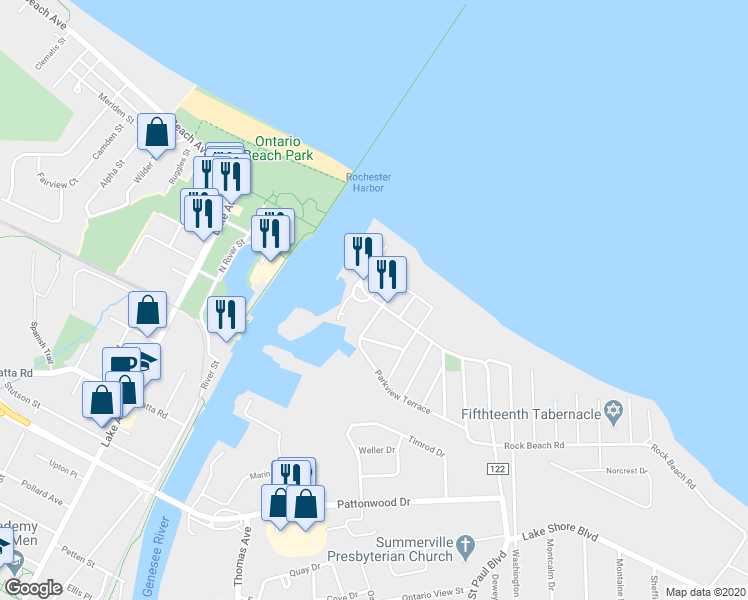 map of restaurants, bars, coffee shops, grocery stores, and more near 5600 Saint Paul Boulevard in Rochester