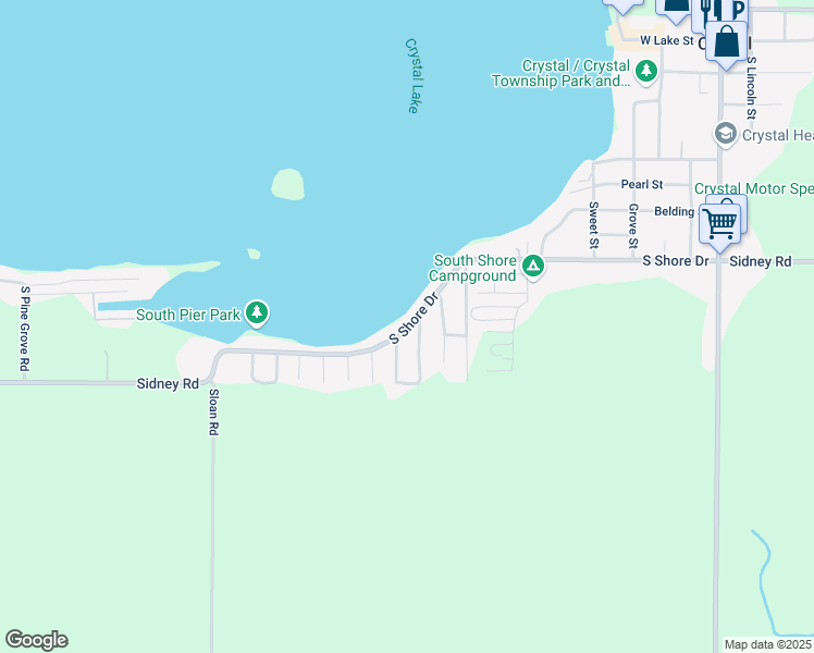 map of restaurants, bars, coffee shops, grocery stores, and more near 2617 South Shore Drive in Crystal