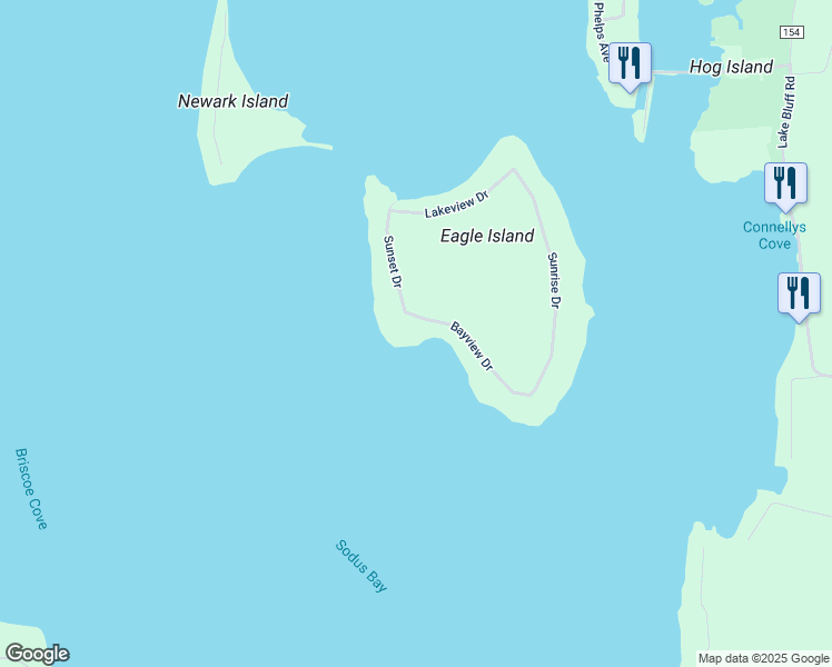 map of restaurants, bars, coffee shops, grocery stores, and more near 7035 Sunset Drive in Sodus Point