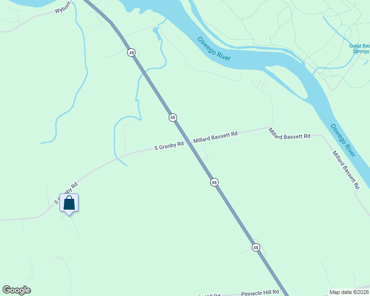 map of restaurants, bars, coffee shops, grocery stores, and more near 1 South Granby Road in Fulton