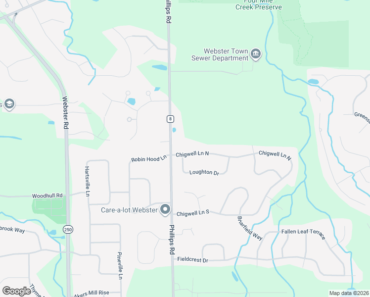 map of restaurants, bars, coffee shops, grocery stores, and more near 1430 Chigwell Lane North in Webster