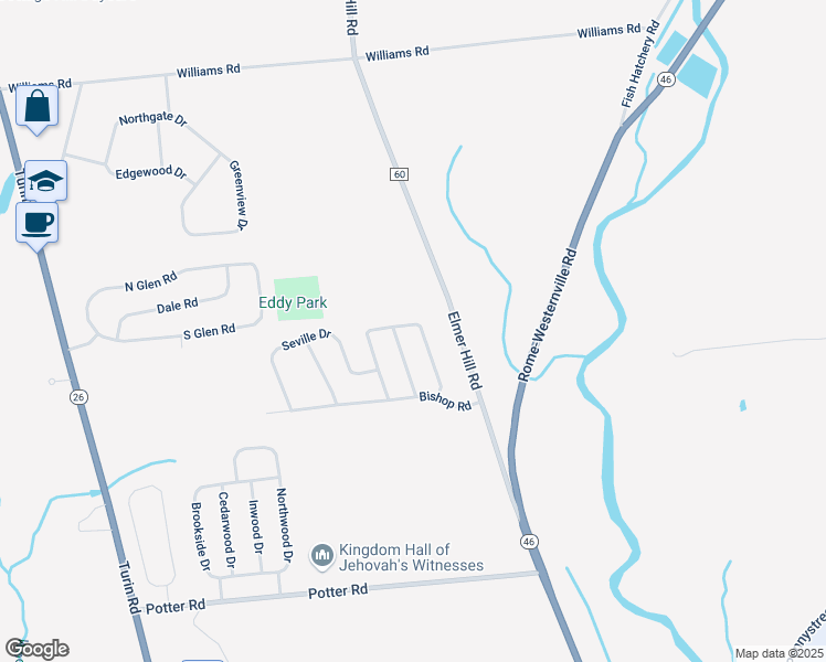 map of restaurants, bars, coffee shops, grocery stores, and more near 8115 Buena Vista Drive in Rome