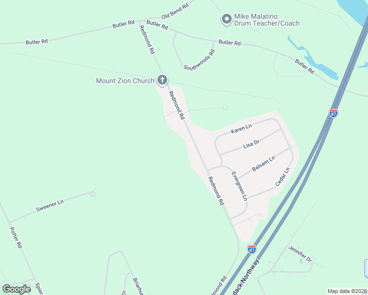 map of restaurants, bars, coffee shops, grocery stores, and more near 173 Redmond Road in Gansevoort