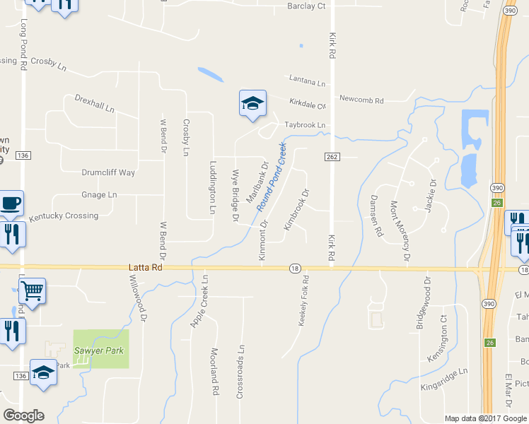 map of restaurants, bars, coffee shops, grocery stores, and more near 73 Kinmont Drive in Rochester