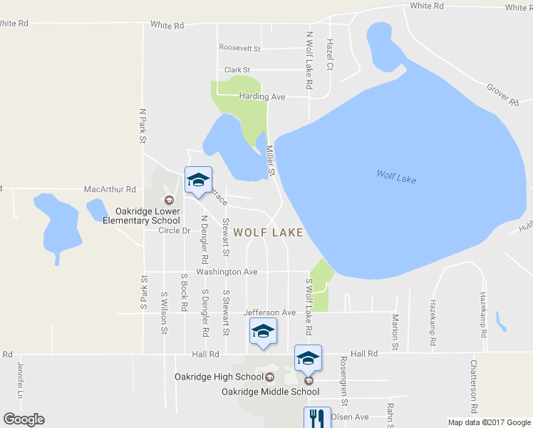 map of restaurants, bars, coffee shops, grocery stores, and more near 173 Vista Terrace in Muskegon