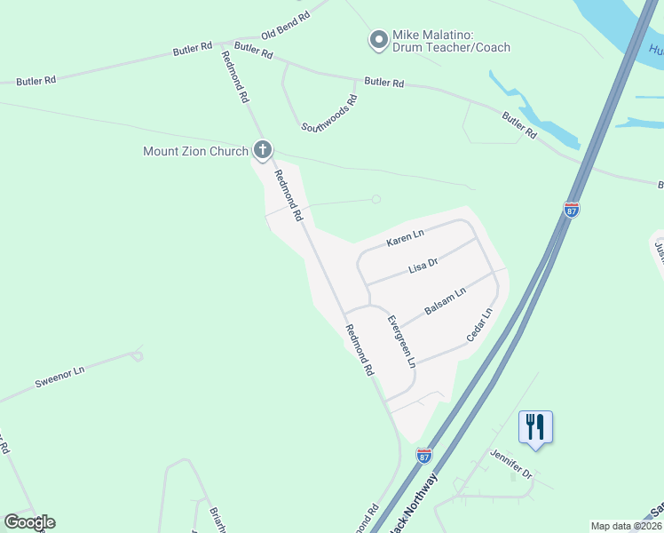 map of restaurants, bars, coffee shops, grocery stores, and more near 173 Redmond Road in Gansevoort