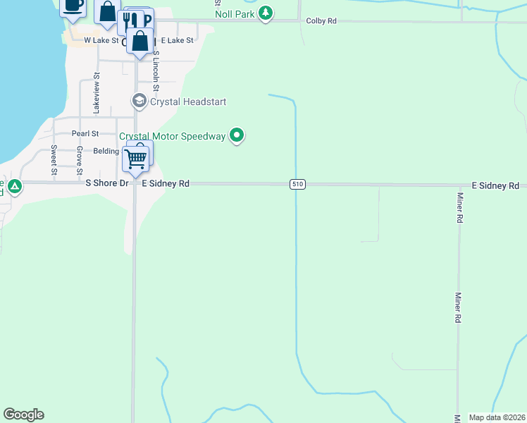 map of restaurants, bars, coffee shops, grocery stores, and more near 8310 East Sidney Road in Crystal