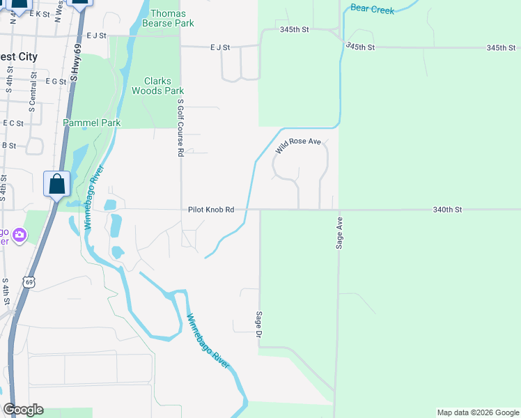 map of restaurants, bars, coffee shops, grocery stores, and more near 1838 Pilot Knob Road in Forest City