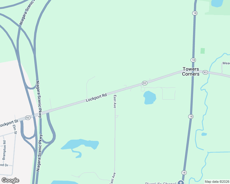 map of restaurants, bars, coffee shops, grocery stores, and more near Lockport Road & East Avenue in Youngstown