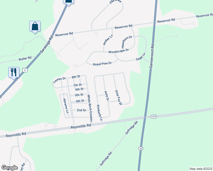 map of restaurants, bars, coffee shops, grocery stores, and more near 17 Amy Drive in Fort Edward