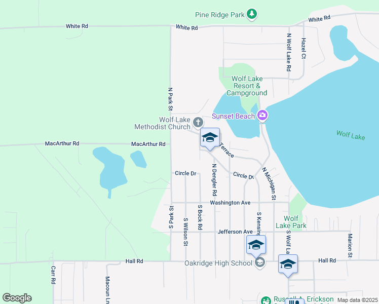 map of restaurants, bars, coffee shops, grocery stores, and more near 5290 Bryn Mawr Place in Muskegon