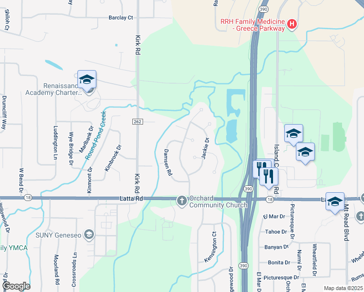 map of restaurants, bars, coffee shops, grocery stores, and more near 88 Mont Morency Drive in Rochester