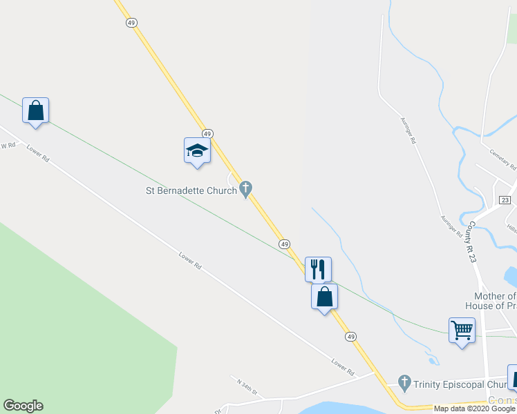 map of restaurants, bars, coffee shops, grocery stores, and more near 1864 New York 49 in Constantia