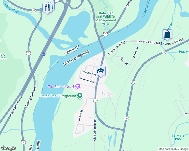 map of restaurants, bars, coffee shops, grocery stores, and more near 43 Eaton Street in Charlestown
