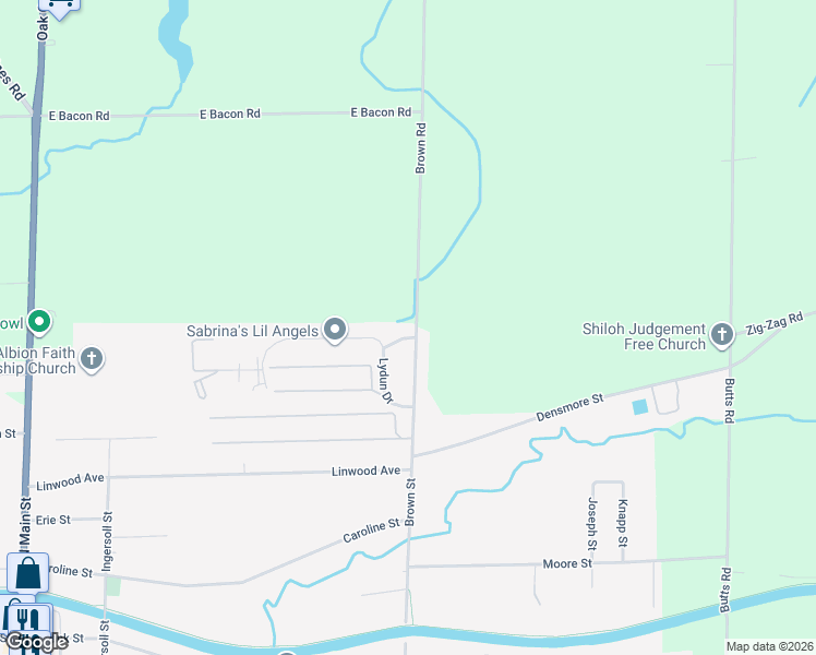 map of restaurants, bars, coffee shops, grocery stores, and more near 1 Lydun Drive in Albion