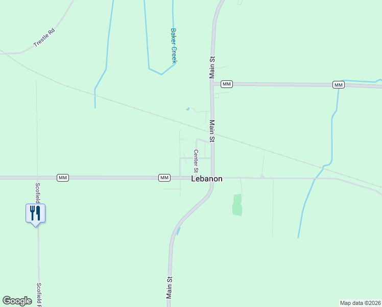map of restaurants, bars, coffee shops, grocery stores, and more near N1788 County Road R in Lebanon