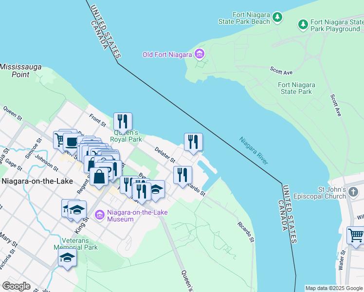 87 River Beach Drive Niagara On The Lake Walk Score Map Of Restaurants Bars Coffee S Grocery Ore Near 87