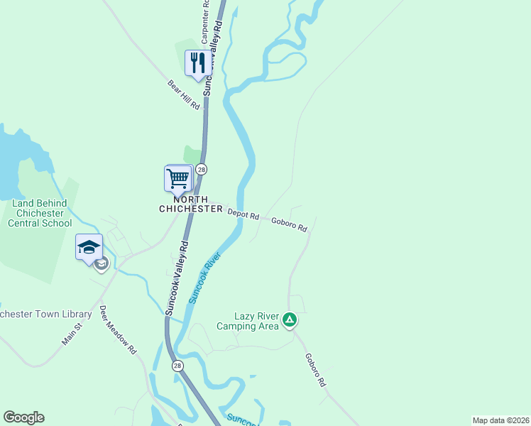 map of restaurants, bars, coffee shops, grocery stores, and more near 22 Depot Road in Chichester