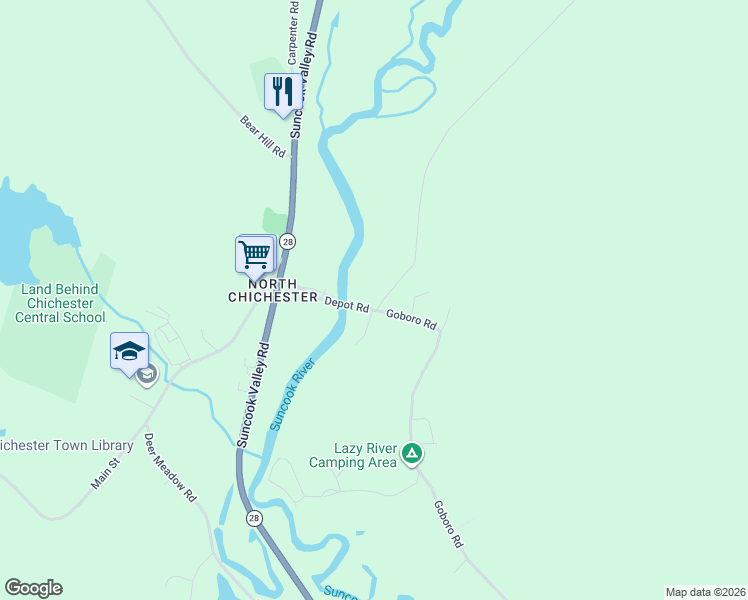 map of restaurants, bars, coffee shops, grocery stores, and more near 22 Depot Road in Chichester