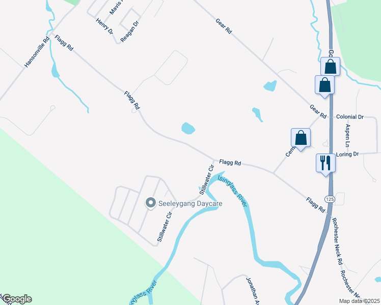 map of restaurants, bars, coffee shops, grocery stores, and more near 84 Flagg Road in Rochester