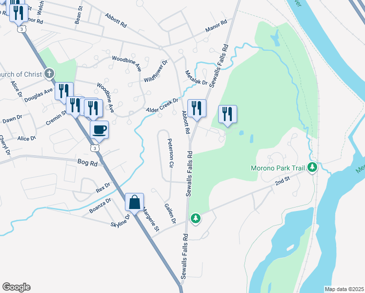 map of restaurants, bars, coffee shops, grocery stores, and more near in Concord