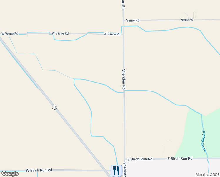 map of restaurants, bars, coffee shops, grocery stores, and more near 11356 Sheridan Road in Burt