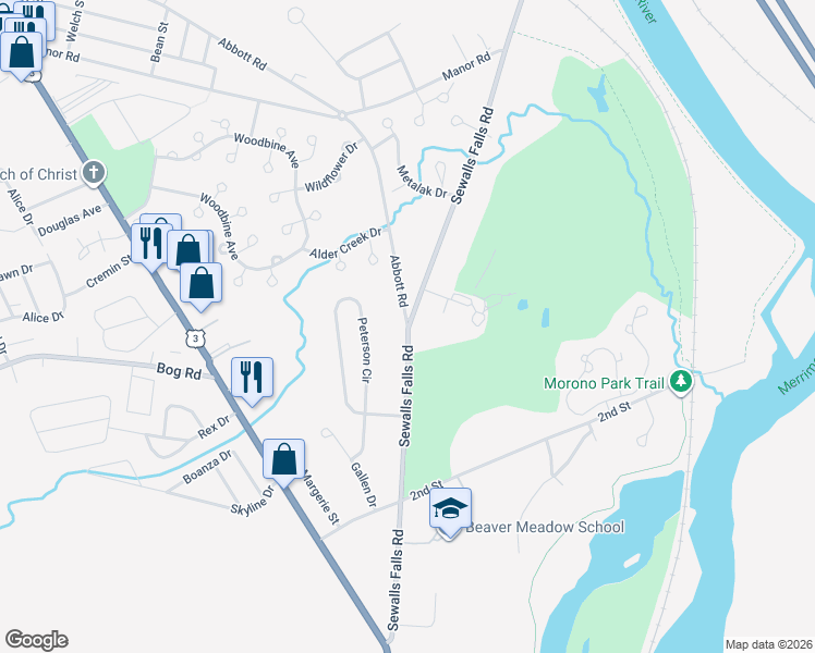 map of restaurants, bars, coffee shops, grocery stores, and more near in Concord