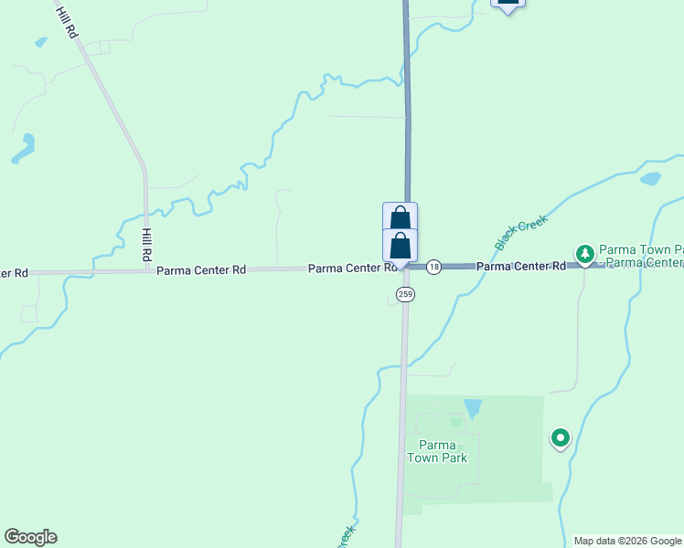 map of restaurants, bars, coffee shops, grocery stores, and more near 461 Parma Center Road in Hilton