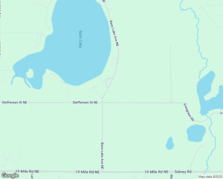 map of restaurants, bars, coffee shops, grocery stores, and more near 16050 Bass Lake Avenue Northeast in Gowen