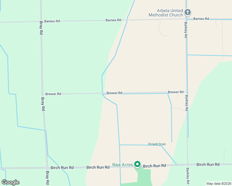 map of restaurants, bars, coffee shops, grocery stores, and more near 8753 Brewer Road in Millington
